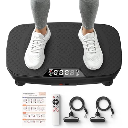 Vibration Plate for Lymphatic Drainage, Vibration Plate Exercise Machine with Workout Guide, 400Lbs Capacity Shake Plate, Whole Body Workout Vibrating Platform for Toning, Weight Loss