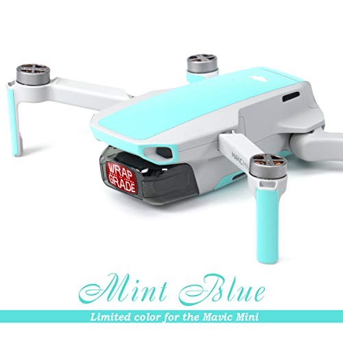 Wrapgrade Skin Compatible with DJI Mavic Mini & 2 SE & 4K | Accent Color (Mint Blue) - color: Mint Blue