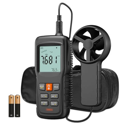Split Anemometer with Data Storage for HVAC Drone Sailing Hunting - color: Black