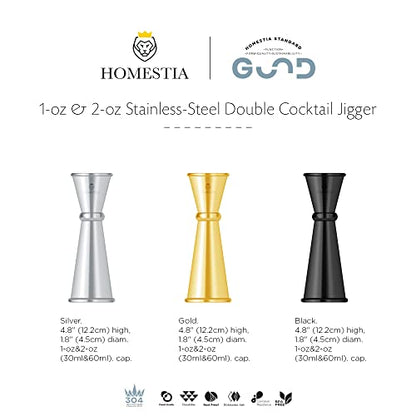 Homestia Jigger for Bartending, 2 oz 1oz Double Measure Cocktail Cup, Black - color: 1-Pack Black