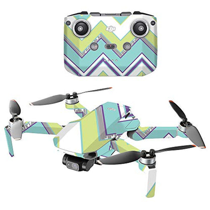 MightySkins Compatible With DJI Mini 2 Portable Drone - Pastel Chevron | Protective, Durable, and Unique Vinyl Decal wrap cover | Easy To Apply, Remove, and Change Styles | Made in the USA - color: Pastel Chevron