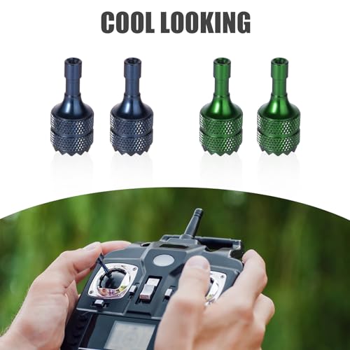 4pcs Drone Control Sticks, Detachable Drone Joysticks Controller Stick Thumb Replacement Accessories Compatible with DJI Mini 3 Pro Drone DJI RC (Blue, Green) - color: Blue, Green