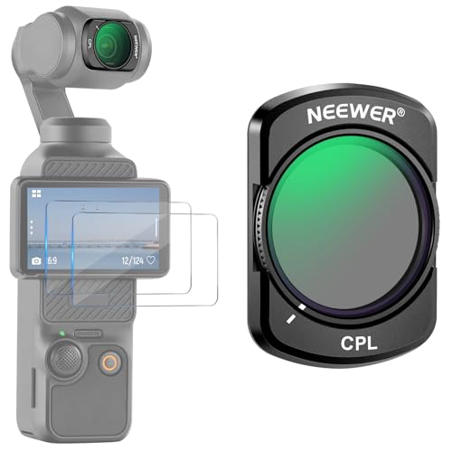 NEEWER Magnetic CPL Filter Compatible with DJI Osmo Pocket 3 / Pocket 4 / Xtra Muse, Circular Polarizer Filter Action Camera Accessories Kit with 2 Screen Protectors - style: CPL