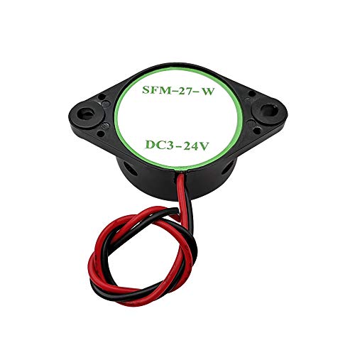 3PCS DC 3-24V 90dB Active Piezo Electronic Buzzer Beep Tone Alarm Ringer Continous Sound (Black) SFM-27-W