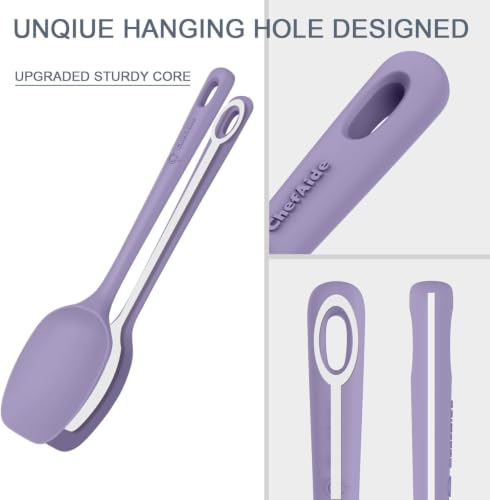 ChefAide 5 Pieces Silicone Spatulas Set, Heat Resistant Rubber Spatula - color: Light Purple, size: 5 pieces