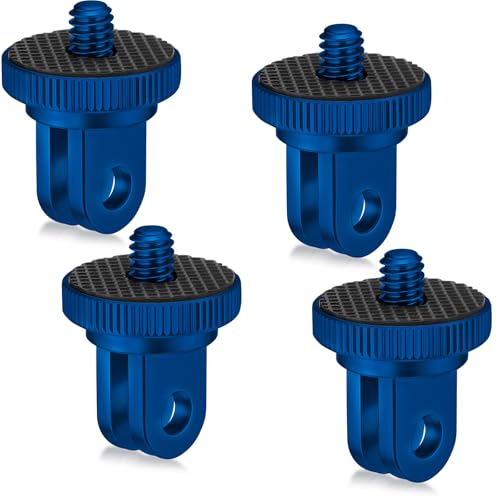 Frienda 4 Pcs Tripod Adapter Compatible with Gopro 1/4-20, Blue - color: Blue