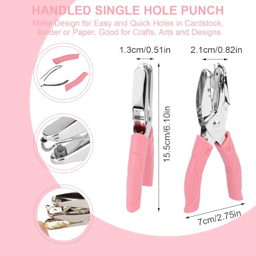 Rongon 1/16in & 1/8in Circle Shaped Hole Puncher, 2PCS Single Paper Punch - size: Small Circle & Middle Circle