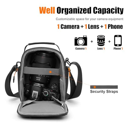 Cwatcun Compact Camera Sling Bag, Padded Crossbody Case for DSLR/Mirrorless - size: Small