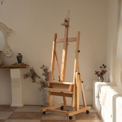 MEEDEN Enlarged Heavy Duty H-Frame Easel: Artist Wooden Studio Easel - color: Natural, size: X-Large