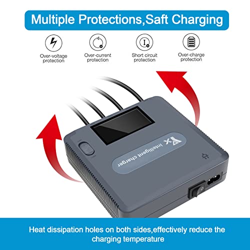 Hanatora LCD Display Battery Charger for DJI Air 2S,Mavic Air 2 Drone and Remote Controller, 6 in 1 Rapid Multi Parallel Charging Hub Accessories