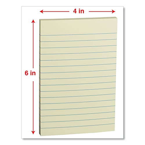 Universal 35616 Self-Stick Note Pads, 4 x 6, Lined, Assorted Pastel Colors, 100-Sheet (Pack of 5)