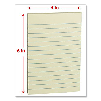 Universal 35616 Self-Stick Note Pads, 4 x 6, Lined, Assorted Pastel Colors, 100-Sheet (Pack of 5)