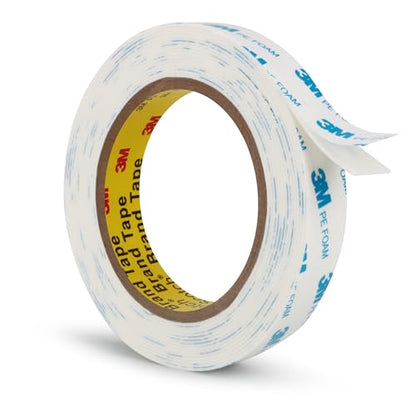 3M Double Sided Tape 0.75"×16.5Ft No Damage Double Sided Wall Tape - color: White, size: Width: 0.75''
