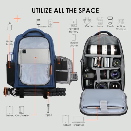TARION Camera Backpack for Photographers Compact 15L, TB04 Blue - color: Blue