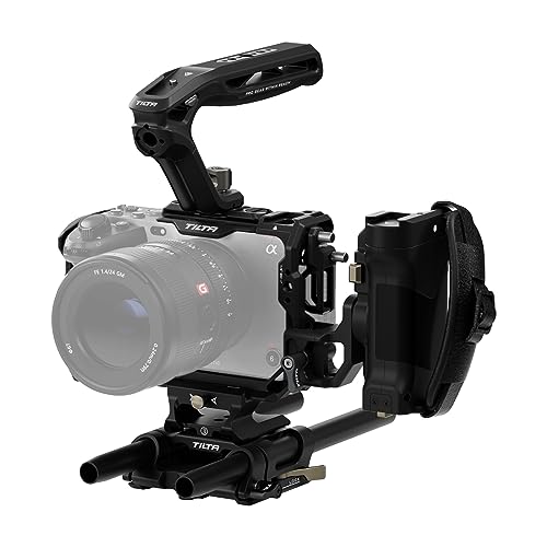 Tilta Camera Cage Pro Kit Compatible with Sony FX3. FX3A, FX30 V2 | Includes Cage, Top Handle, Advanced Side Handle, Baseplate, and More | NATO Rail, Cold Shoe, 1/4"-20 and 3/8"-16 | TA-T16-C-B Black - color: Black, size: Pro Kit