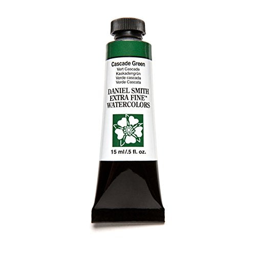 DANIEL SMITH 284600142 Extra Fine Watercolor 15ml Paint Tube, Cascade Green, 0.5 Fl Oz (Pack of 1) - color: Cascade Green