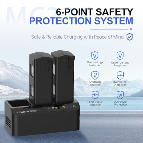 LIMETA 200W Mavic 3 Series Fast Battery Charger Parallel, Smart Battery Charging Hub for DJI Mavic 3 Pro Mavic 3T/3E/Enterprise/Classic/Cine with Fan & Storage Function