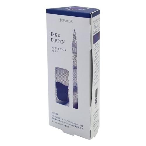 Sailor Fountain Pen Dip Pen Ink Set - Dipton+hocoro - Blue Frame/Scene Calligraphy 10-0251-701