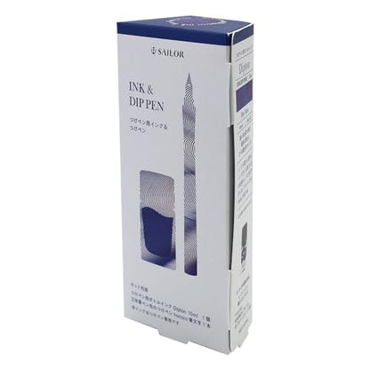 Sailor Fountain Pen Dip Pen Ink Set - Dipton+hocoro - Blue Frame/Scene Calligraphy 10-0251-701