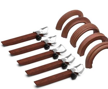 GEOCCI 5 Pcs Pottery Handle Making Tool Pottery Carving Tools Sculpture Scraper Pottery Clay Extruder Tool Handle Shape Tool for Teacup Mug Cup Handle Making