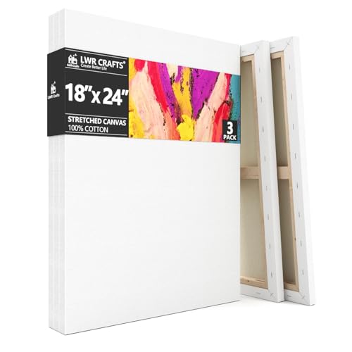 LWR CRAFTS Stretched Canvas 18" X 24" Pack of 3 - size: 18"x24"x3