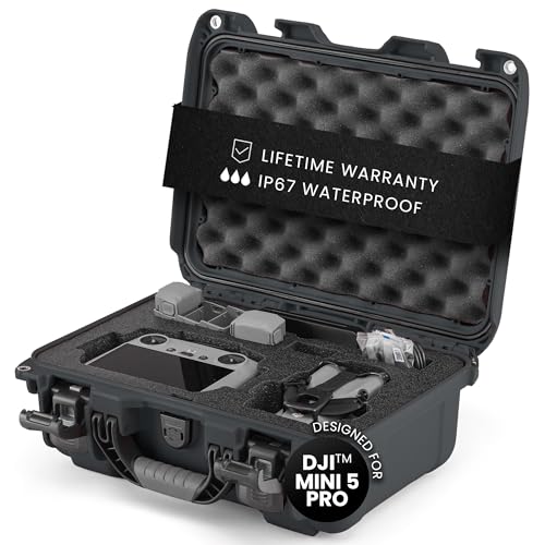 NANUK 915 DJI™ Mini 5 Pro Fly More Combo Plus - Waterproof Hard Case with Drone Foam Insert, Crushproof, Portable Travel Case, Made in Canada - Graphite (15.8" x 12.1" x 6.8") - color: Graphite