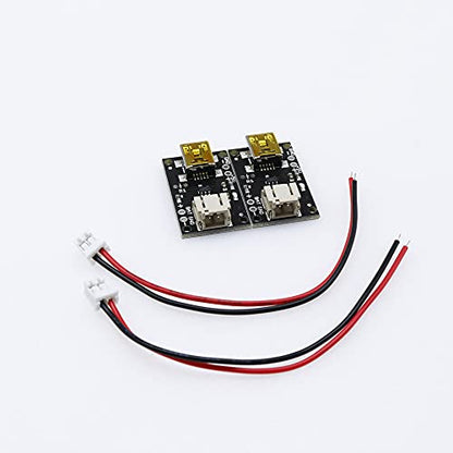 Treedix 2pcs Mini USB LiPo Battery Charger Board with Battery Protection JST Socket with LED Indicator Charging Rate Adjustable Automatic Power-Down