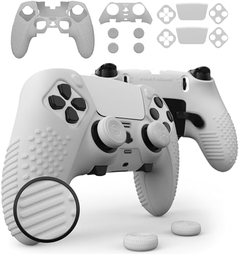 Eclipse PS5 Edge Controller Skin Combo Set, Anti-Slip, White - color: Glacial PS5 White