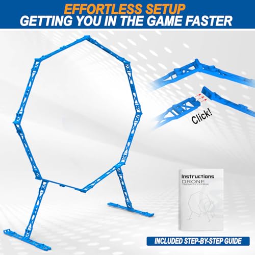 2 Pack Drone Obstacle Course, FPV Racing Drone Loop Gate - color: Blue *2 Pack