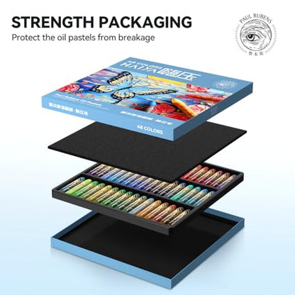Paul Rubens Oil Pastels, 48 Vibrant Colors Soft Oil Pastels - style: 48 Basic Colors