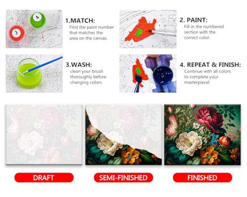 TUMOVO Flower Bunch Paint by Numbers Kit for Adults - color: Beautiful