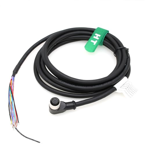 Cognex in Sight 3800 7000 470 260 Power IO Trigger Cable for Keyence IV3 Baumer Camera Sensor, M12 A-Coded 12 Pin Female Right Angle to Flying Lead CCB-PWRIO 5m - color: Right-angle, size: 5 m