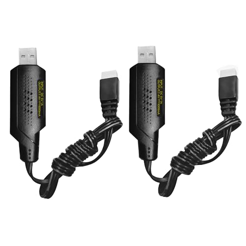 2PCS 2S 7.4V 1A USB Charger is Suitable for 7.4V 2S Lipo Batteries with XH-3P Connectors, RC Cars,Ships,Drones,Air Guns,and Remote Control Toy Batteries USB Charging Cable