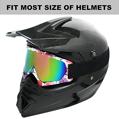 Dirt Bike Goggles for Motorcycle, ATV, Motocross, Riding, Offroad - Adult, Men, Women, Youth, Kids - color: Blossom Frame+color Pink Lens
