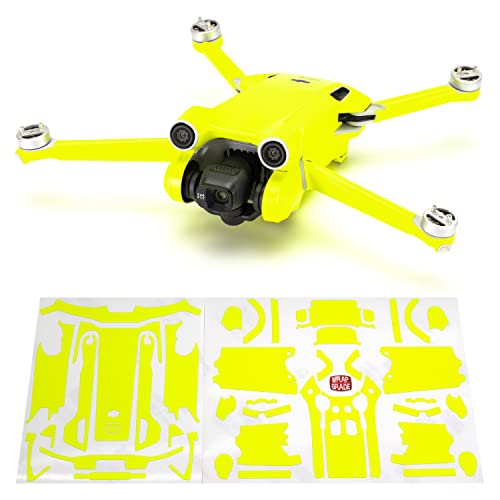 WRAPGRADE Skin Stickers compatible with DJI Mini 3 Pro | Main Unit (NEON YELLOW) - color: Neon Yellow