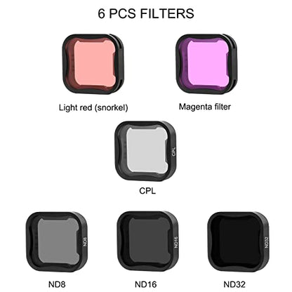SOONSUN 6-Pack ND/CPL & Snorkeling Lens Filters for GoPro Hero 7/6/5 Black