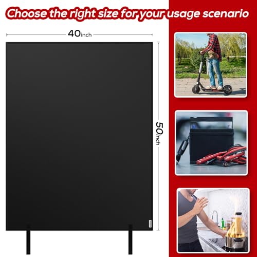 Lipo Battery Fireproof Cover Battery Safe Blanket for Ebike and Escooter Storage,Charging and Discharging, EV Fire Blanket for Lithium Battery (40x50 inch) - color: 40x50 Inch