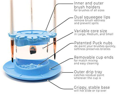 Paint Puck Ultimate Rinse Cup Paint Brush Cleaner, Mug (4 in), Blue - color: Blue, size: Mug