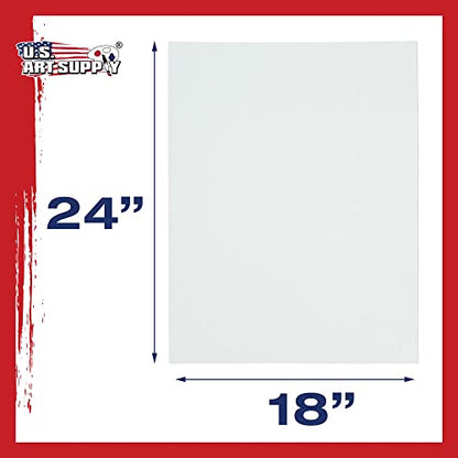 U.S. Art Supply 18 X 24 Inch Art Canvas Board Panels 4 Pack - 8 Ounce - size: 18" x 24"