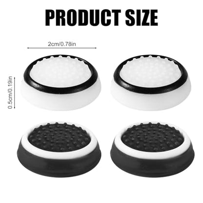 4pcs Thumb Grips Joystick Cap Cover for PS5 PS4 Xbox Series X/S Controller - color: black & white
