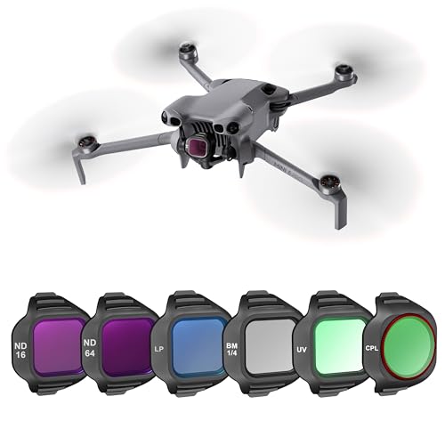 STARTRC Filter Set for DJI Mini 5 Pro Accessories, 6 Pack Black Diffusion Mist/LPR/UV/ND16/64/CPL Mini 5 Pro Drone Lens Filters, Multi Coated HD Optical Glass - style: 6 pack LPR/BM/UV/CPL/ND16/64