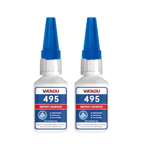 495 Super Glue Instant Adhesive Clear 20g Suitable for Metal Rubber and Plastic 2 Pack - size: 495, style: 2 Pack