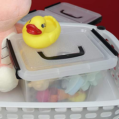 Asking Small Plastic Latching Box, Lidded Storage Bins, 6 Packs, 3 Quart - size: 3 L