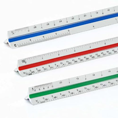 Unjoo Architectural Scale Ruler, 12‘’ Aluminum Alloy Drawing Scale,Silvery - color: Silvery