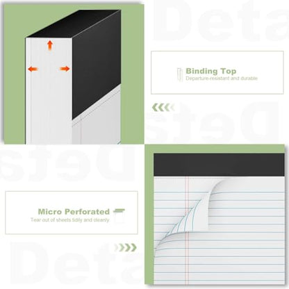 White Legal Pads 8.5 x 11 Narrow Ruled, 24 Pack Notepads Writing Note Pads - color: White-24