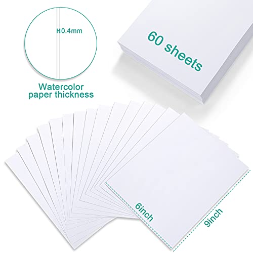 TecUnite 9 x 6 Inch 60 Sheets Watercolor Paper Pad Bulk - size: 9 x 6 inch