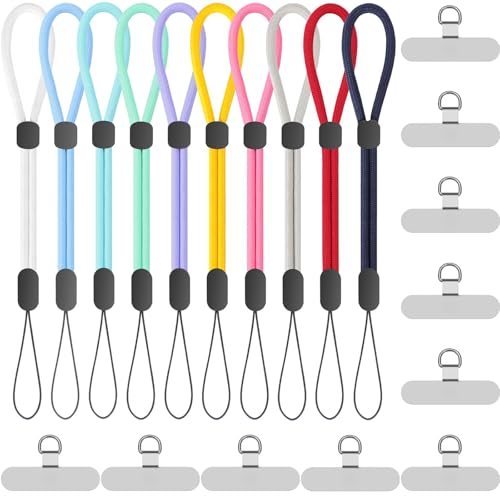 Wrist Strap Lanyard, Adjustable Phone Lanyards for Cell Phone, Camera, Flashlight, Keychain, ID Name Tag Badge - color: 20pcs-mixed Bright
