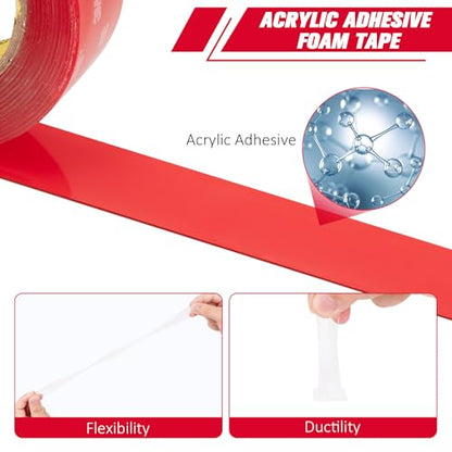 3M Heavy Duty Double Sided Tape 2''x15.4Ft 0.04in Thick Clear 4910 - color: Clear, size: Width 2"
