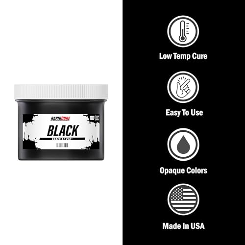 Rapid Cure® Black Plastisol Ink - Silk Screen & Screen Printing Ink, 3.5Gl - color: Black, size: 448 fl oz