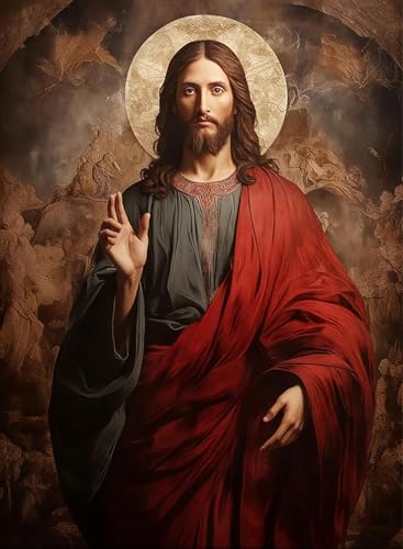 Jesus Paint by Numbers Kit for Adults Framed Canvas 12X16 in, Frameworkless - color: YH02811